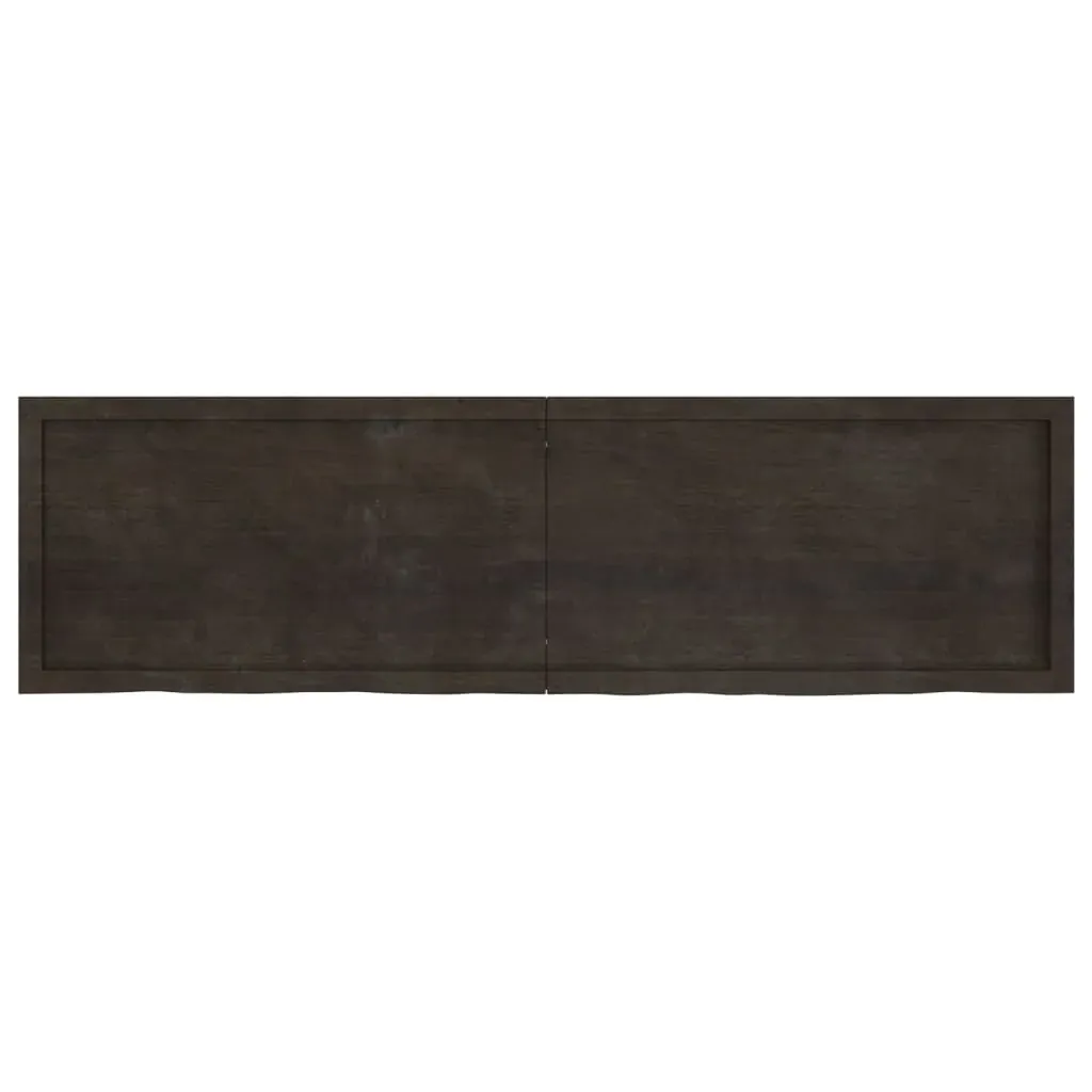 Table Top Dark Brown 180x50x4 cm Treated Solid Wood Oak Price