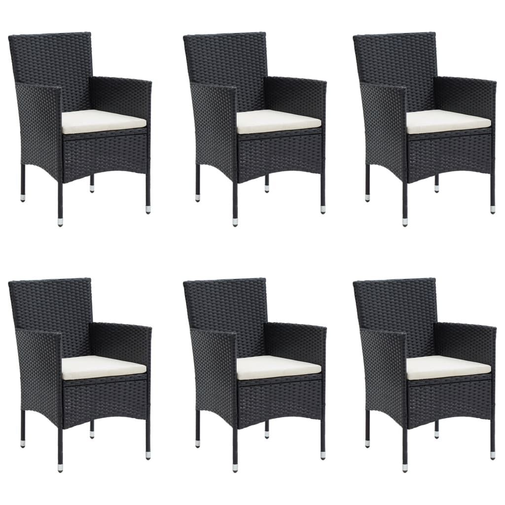7 Piece Garden Dining Set with Cushions Black Price
