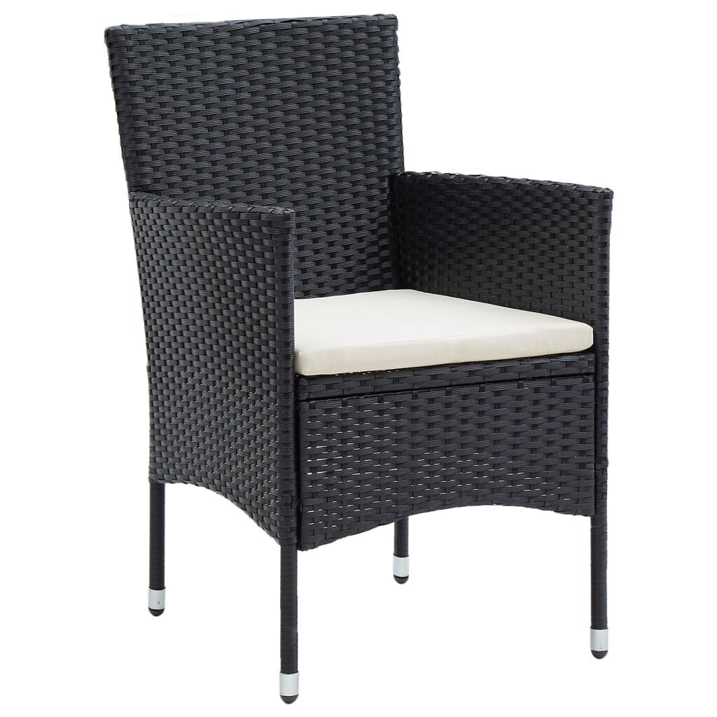5 Piece Garden Dining Set with Cushions Black Price