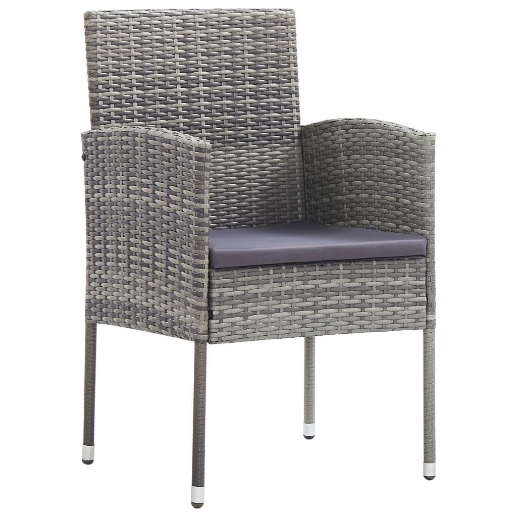 5 Piece Garden Dining Set with Cushions Anthracite Poly Rattan Price