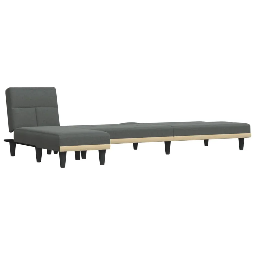 L-shaped Sofa Bed Dark Grey 255x140x70 cm Fabric Price