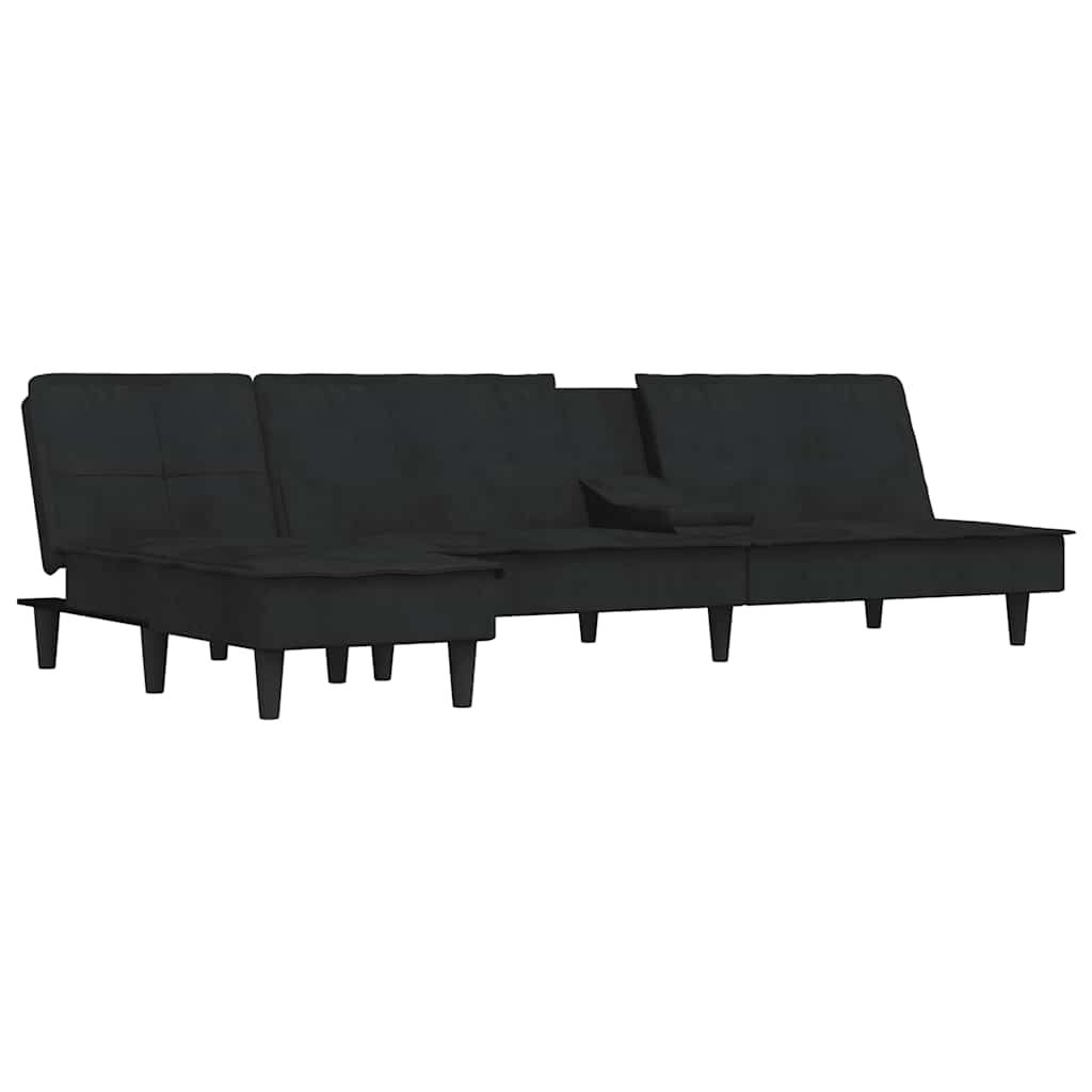 L-shaped Sofa Black 255x140x70 cm Velvet Price