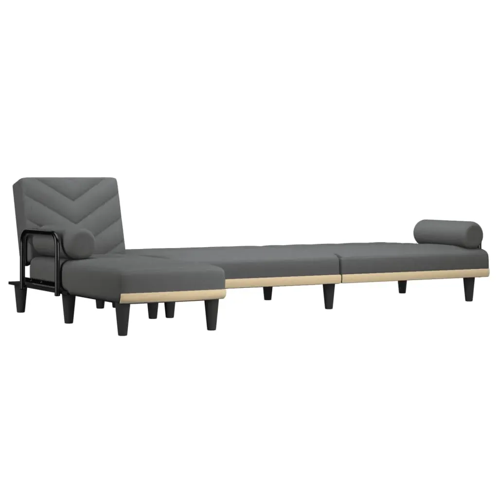 L-shaped Sofa Bed Dark Grey 260x140x70 cm Fabric Price