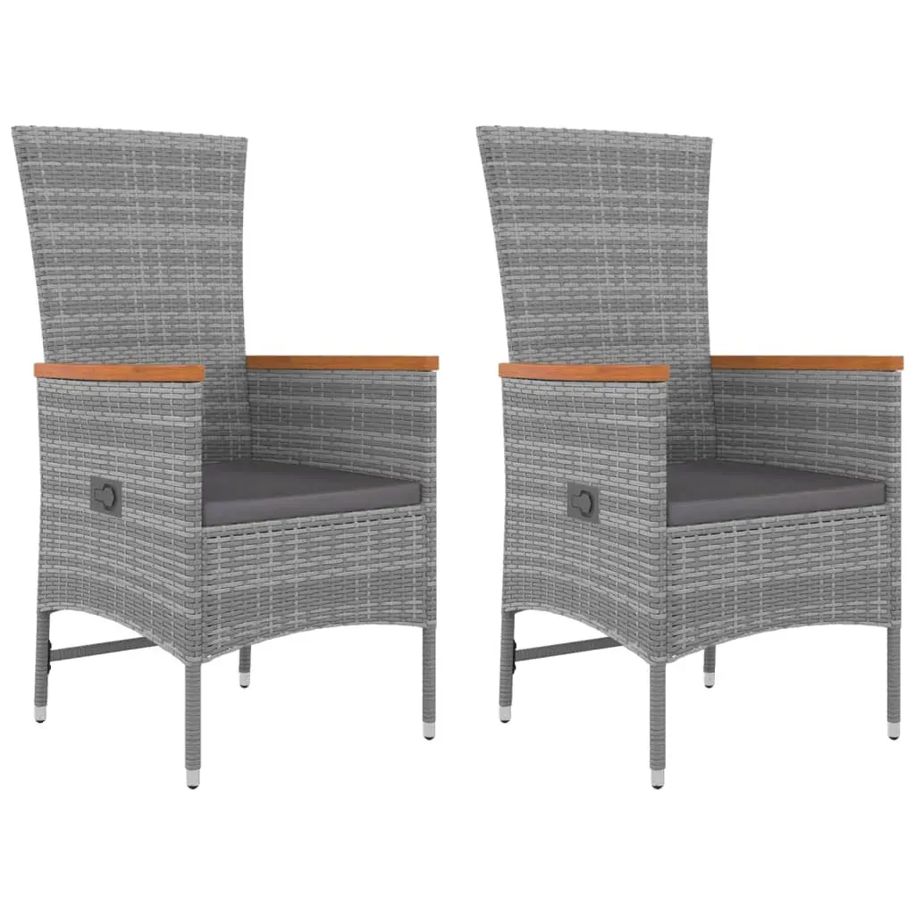 3 Piece Garden Lounge Set Grey Poly Rattan&Solid Wood Acacia Price