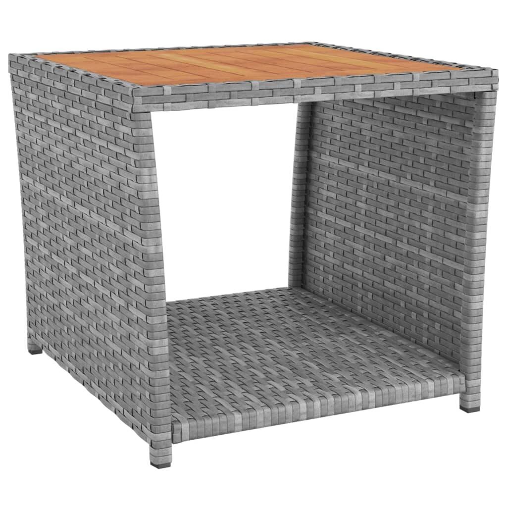 3 Piece Garden Lounge Set Grey Poly Rattan&Solid Wood Acacia Price