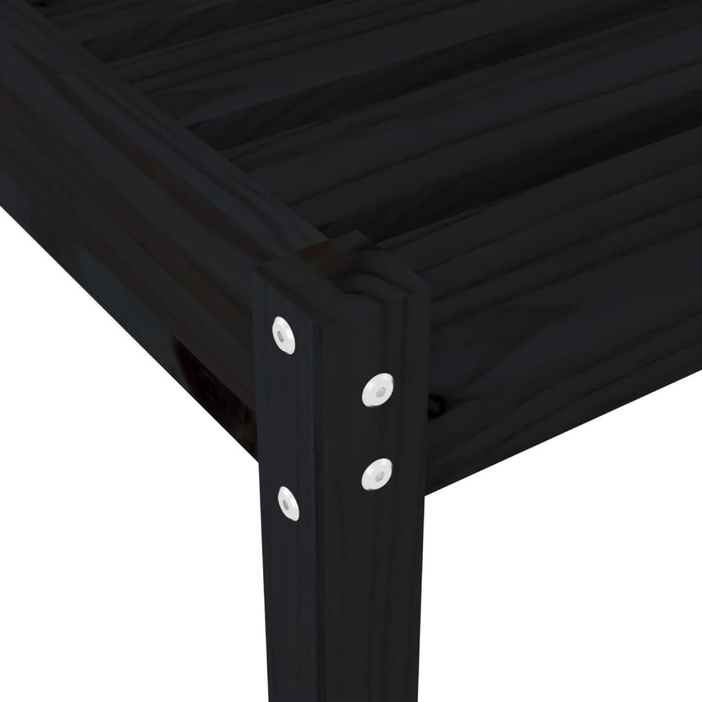 Sun Loungers 2 pcs with Table Black Solid Wood Pine Price
