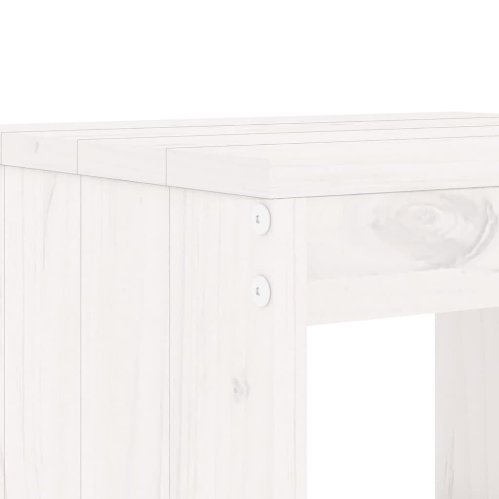 5 Piece Garden Dining Set White Solid Wood Pine Price