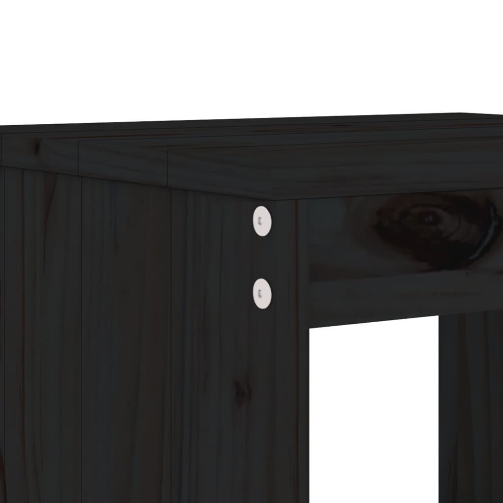 3 Piece Garden Bar Set Black Solid Wood Pine Price