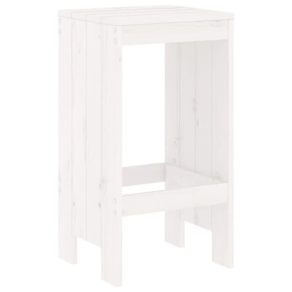 5 Piece Garden Bar Set White Solid Wood Pine Price
