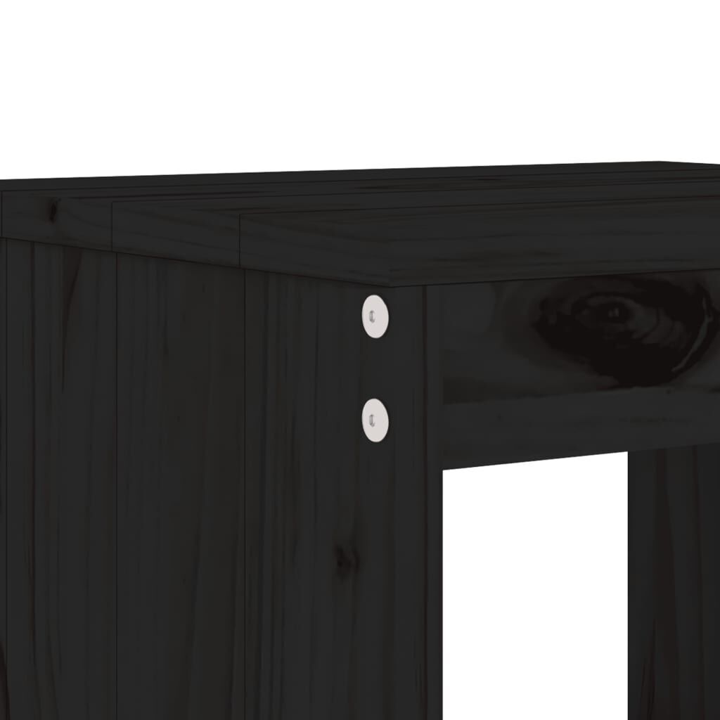 5 Piece Garden Bar Set Black Solid Wood Pine Price