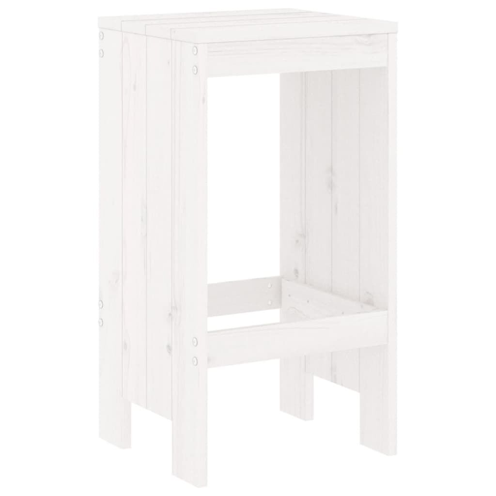 7 Piece Garden Bar Set White Solid Wood Pine Price