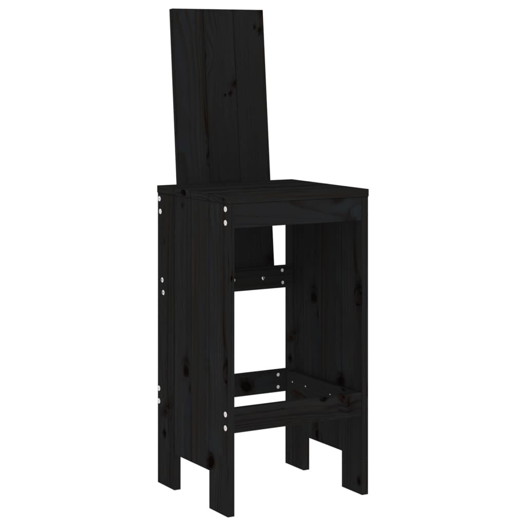 3 Piece Garden Bar Set Black Solid Wood Pine Price