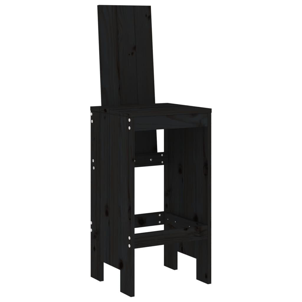 5 Piece Garden Bar Set Black Solid Wood Pine Price