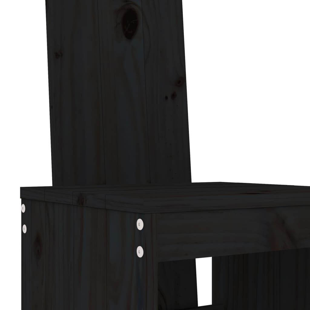 5 Piece Garden Bar Set Black Solid Wood Pine Price