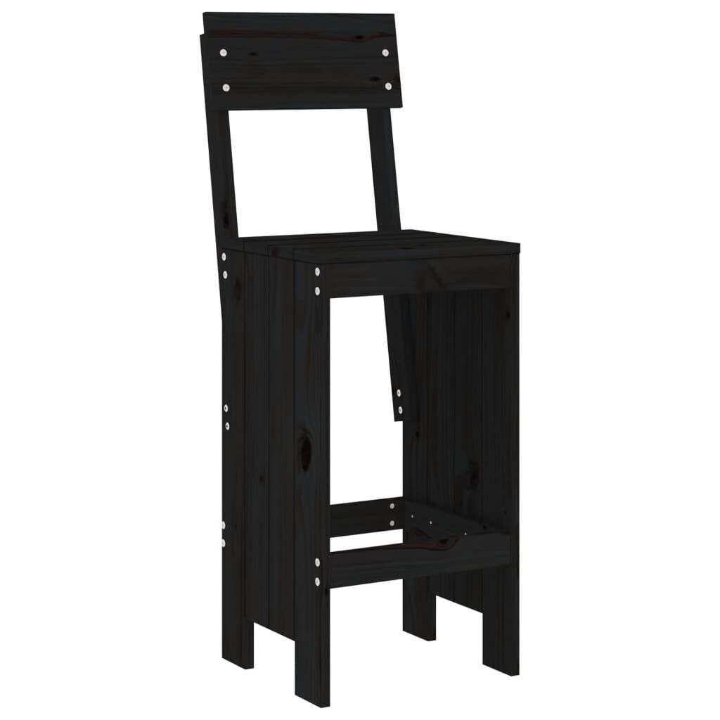 5 Piece Garden Bar Set Black Solid Wood Pine Price