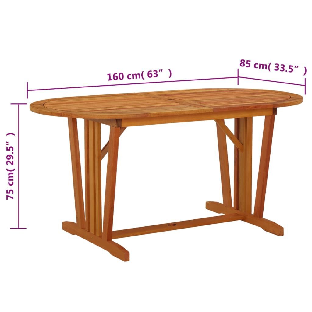 Garden Table 160x85x75 cm Solid Wood Eucalyptus Price