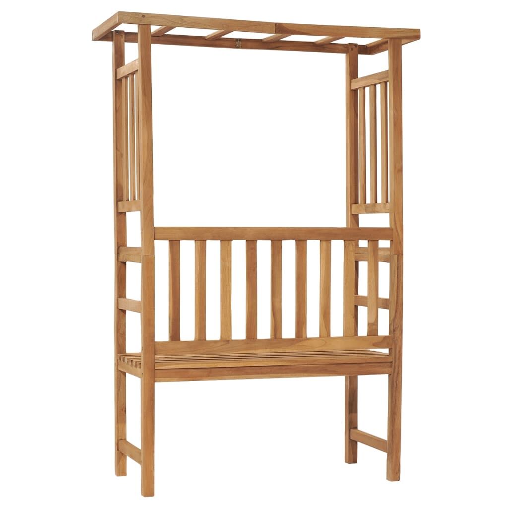 Garden Bench with Pergola 115 cm Solid Wood Teak Price