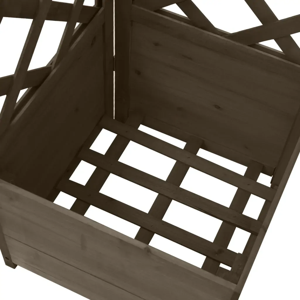 Corner Trellis Planter Grey 40x40x150 cm Solid Fir Wood Price
