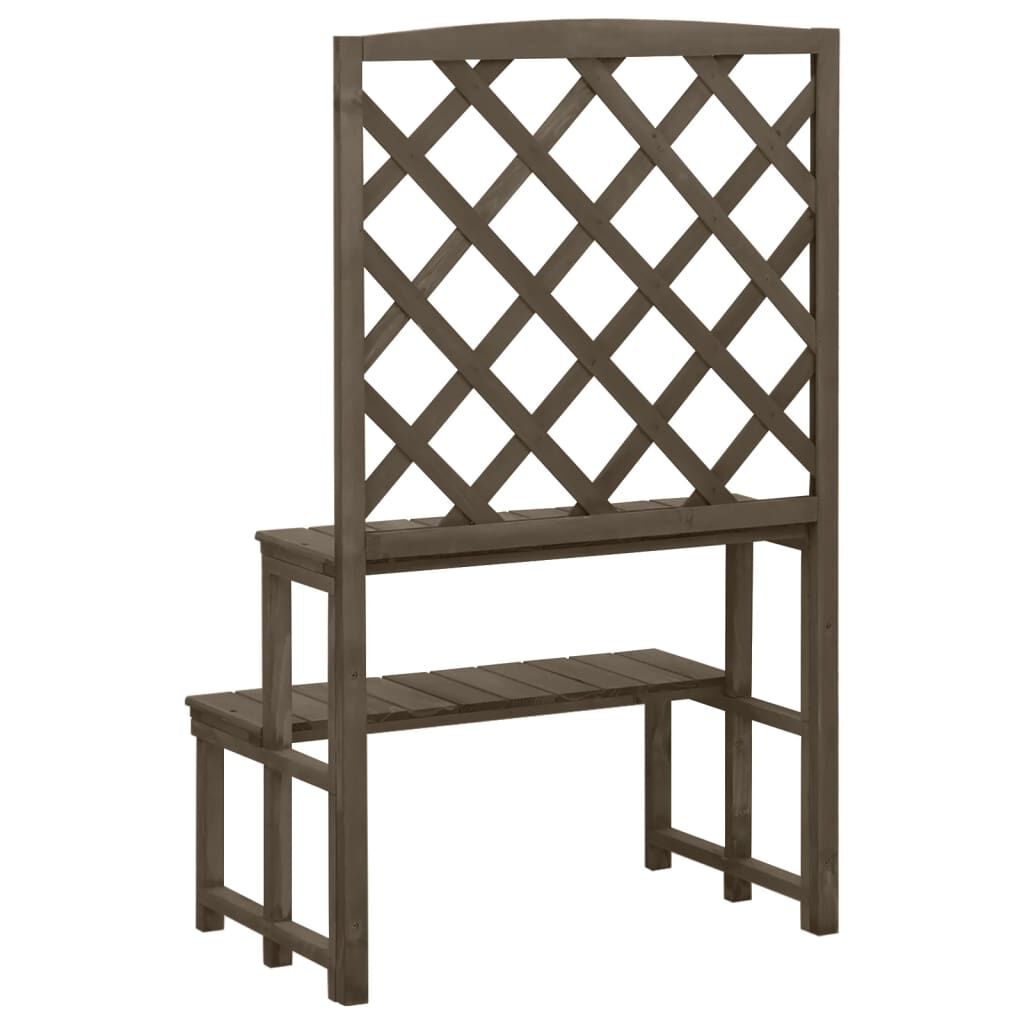 Plant Stand with Trellis Grey 70x42x115 cm Solid Fir Wood Price