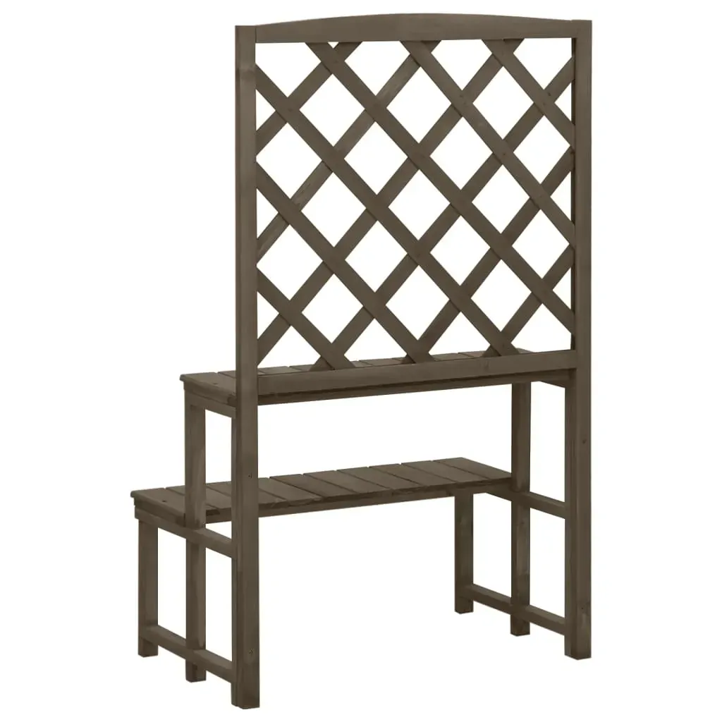 Plant Stand with Trellis Grey 70x42x115 cm Solid Fir Wood Price