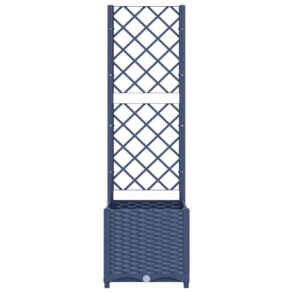 Garden Planter with Trellis Blue Grey 40x40x136 cm PP Price