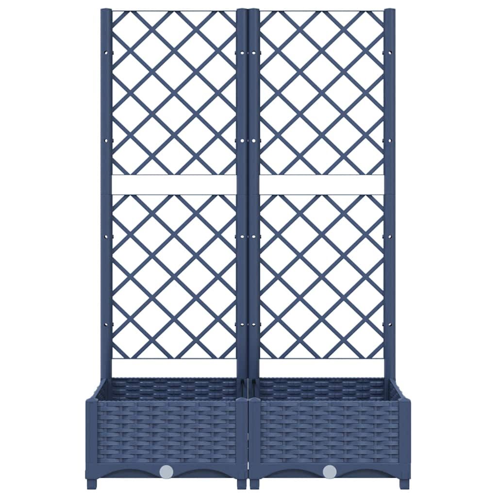 Garden Planter with Trellis Blue Grey 80x40x121.5 cm PP Price
