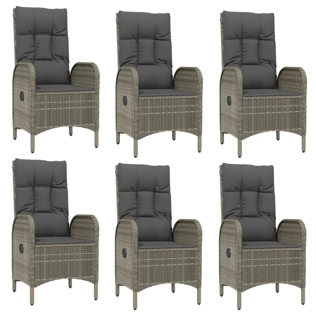 9 Piece Garden Dining Set with Cushions Grey Poly Rattan Price