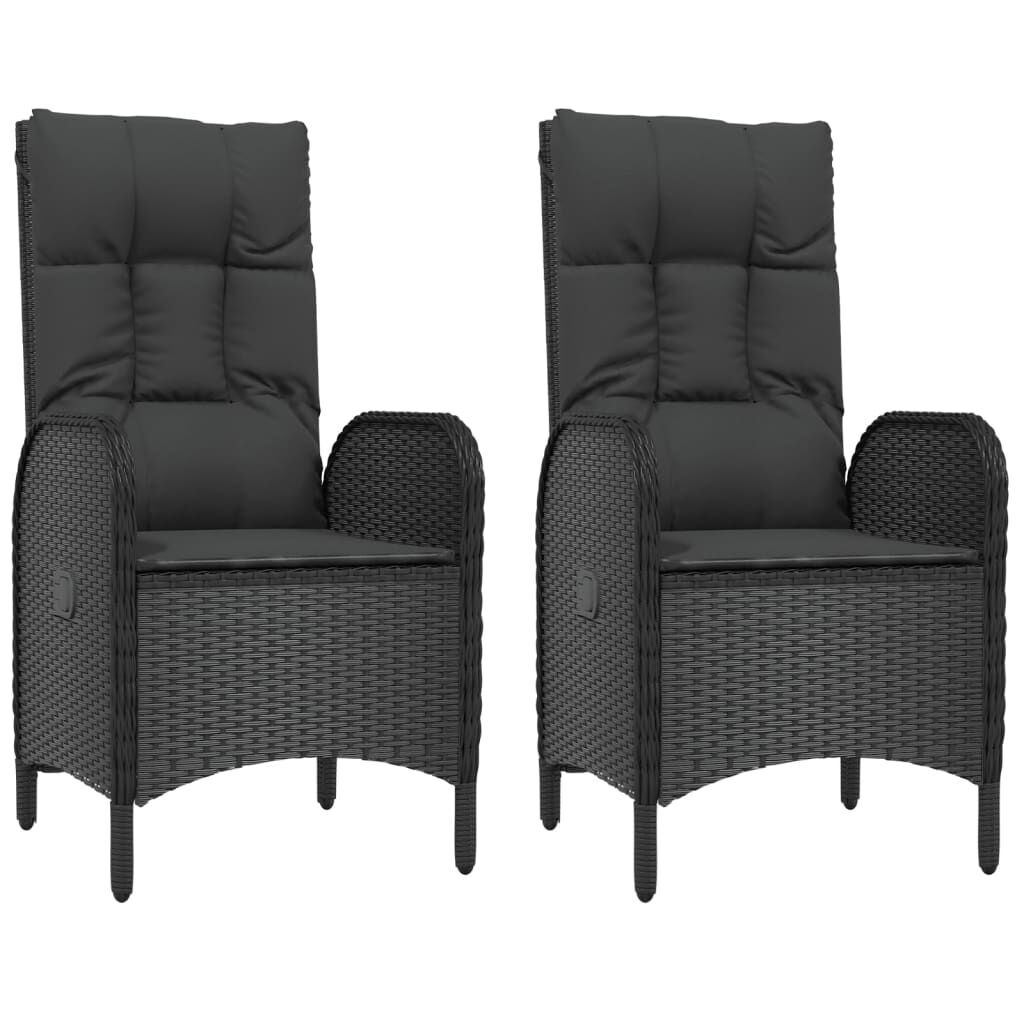 5 Piece Garden Dining Set with Cushions Black Poly Rattan Price