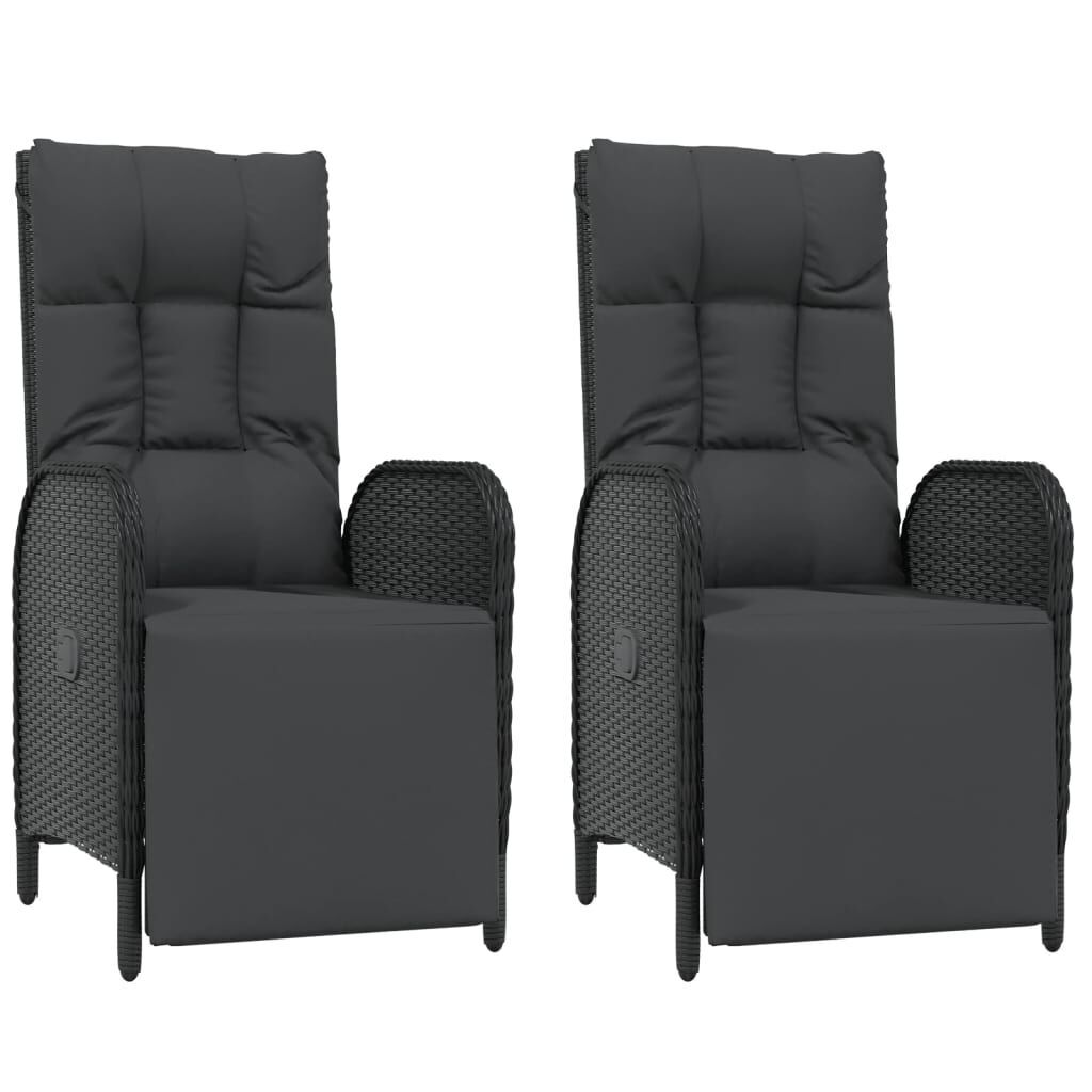 9 Piece Garden Dining Set with Cushions Black Poly Rattan Price