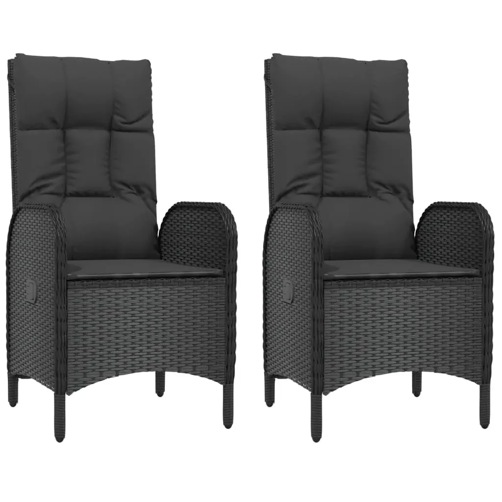 5 Piece Garden Dining Set with Cushions Black Poly Rattan Price