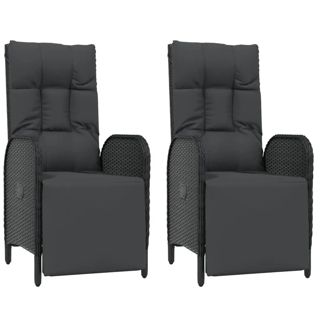 5 Piece Garden Dining Set with Cushions Black Poly Rattan Price