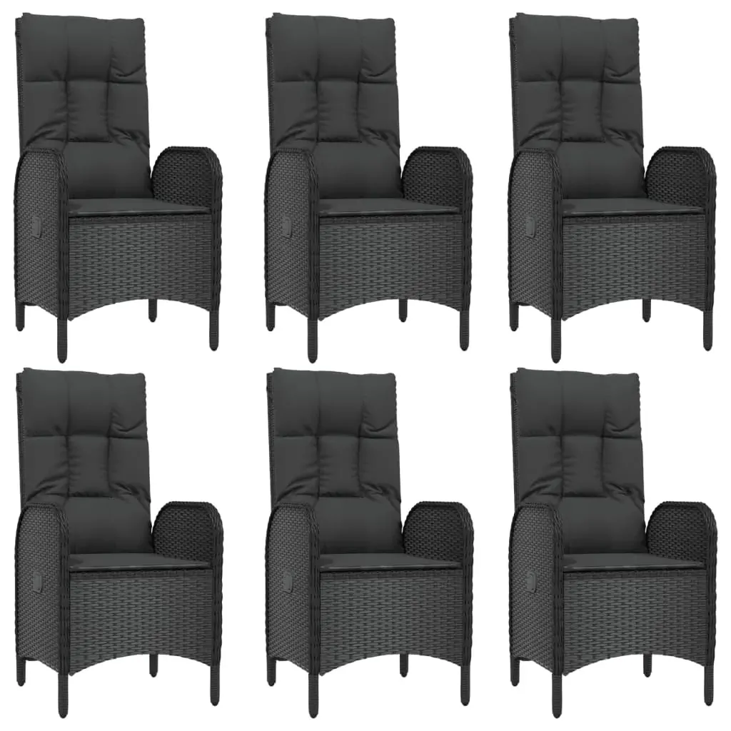 9 Piece Garden Dining Set with Cushions Black Poly Rattan Price