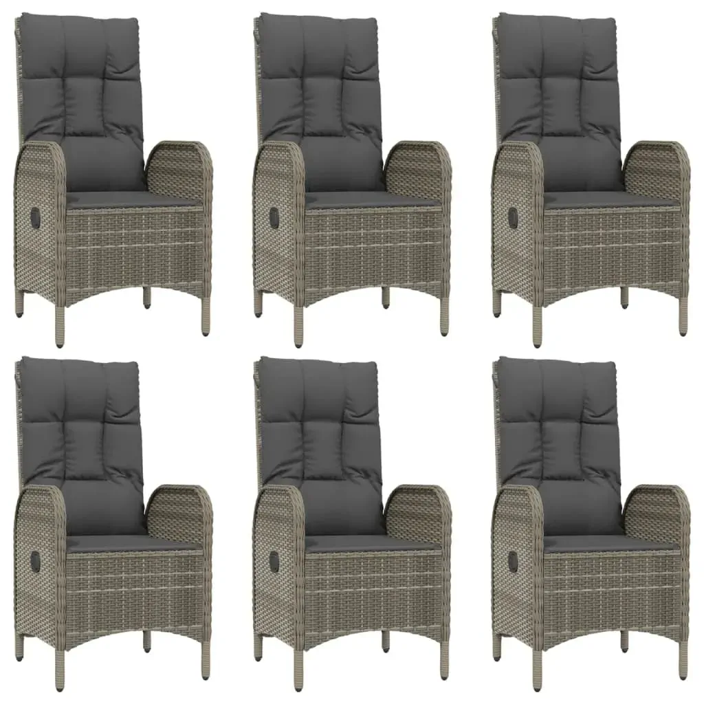 9 Piece Garden Dining Set with Cushions Black and Grey Poly Rattan Price