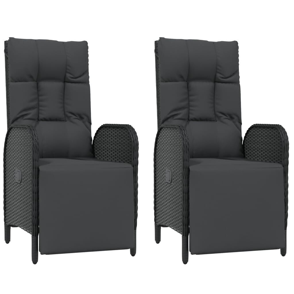 5 Piece Garden Dining Set with Cushions Black Poly Rattan Price