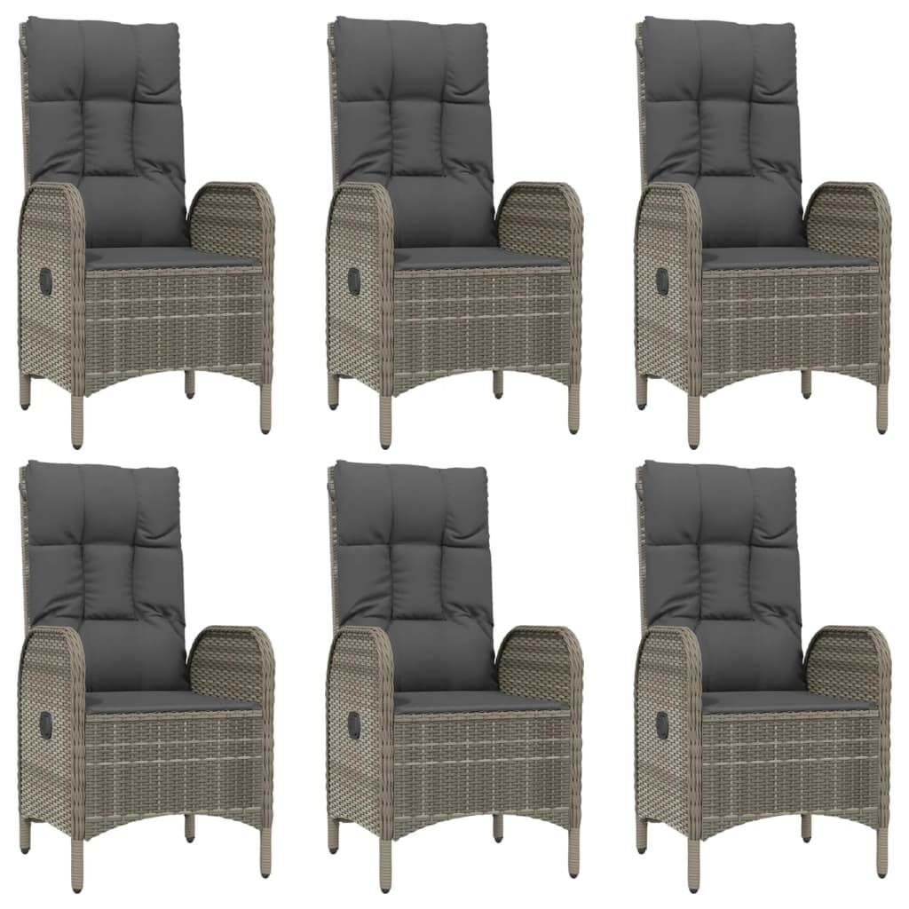 9 Piece Garden Dining Set with Cushions Black and Grey Poly Rattan Price