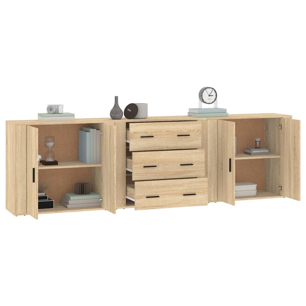 Sideboards 3 pcs Sonoma Oak Engineered Wood Price