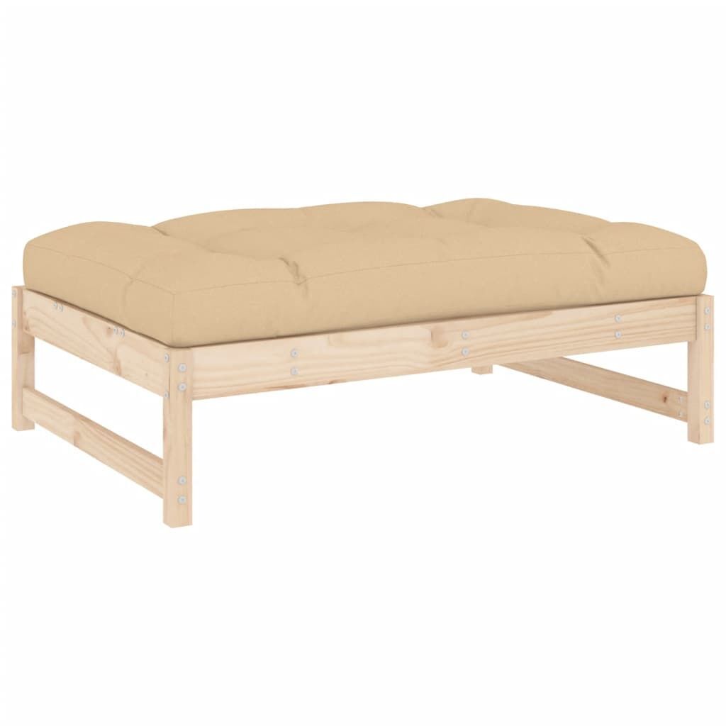 2 Piece Garden Lounge Set with Cushions Solid Wood Price