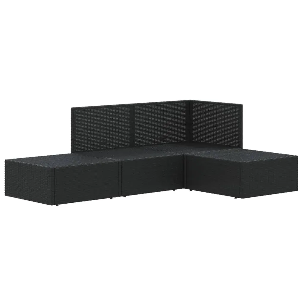 4 Piece Garden Lounge Set with Cushions Black Poly Rattan Price