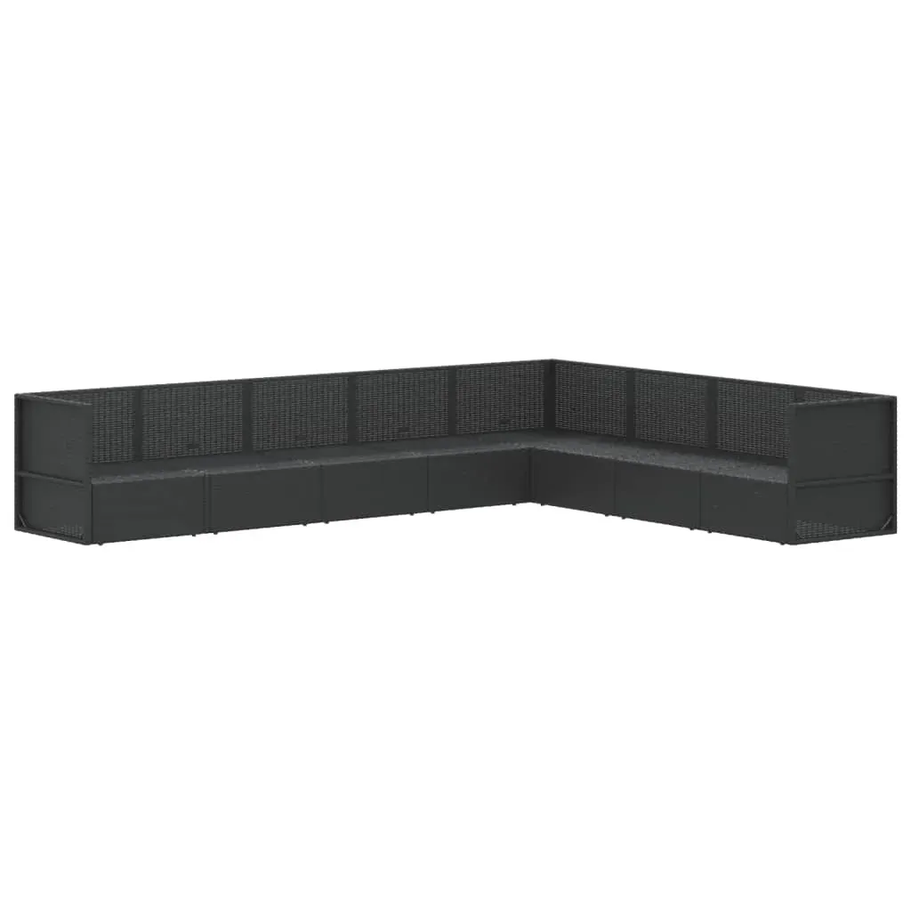 8 Piece Garden Lounge Set with Cushions Black Poly Rattan Price