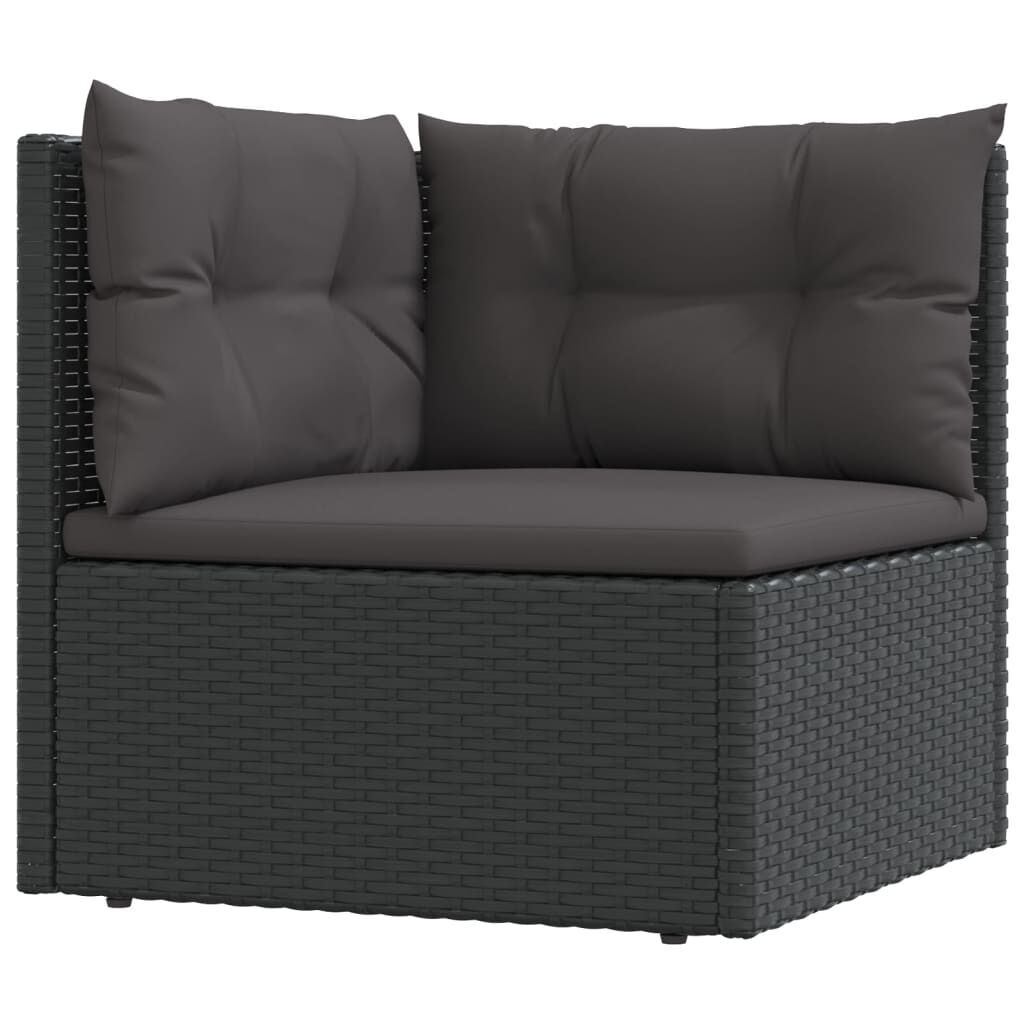 10 Piece Outdoor Sofa Set with Cushions Black Poly Rattan Price