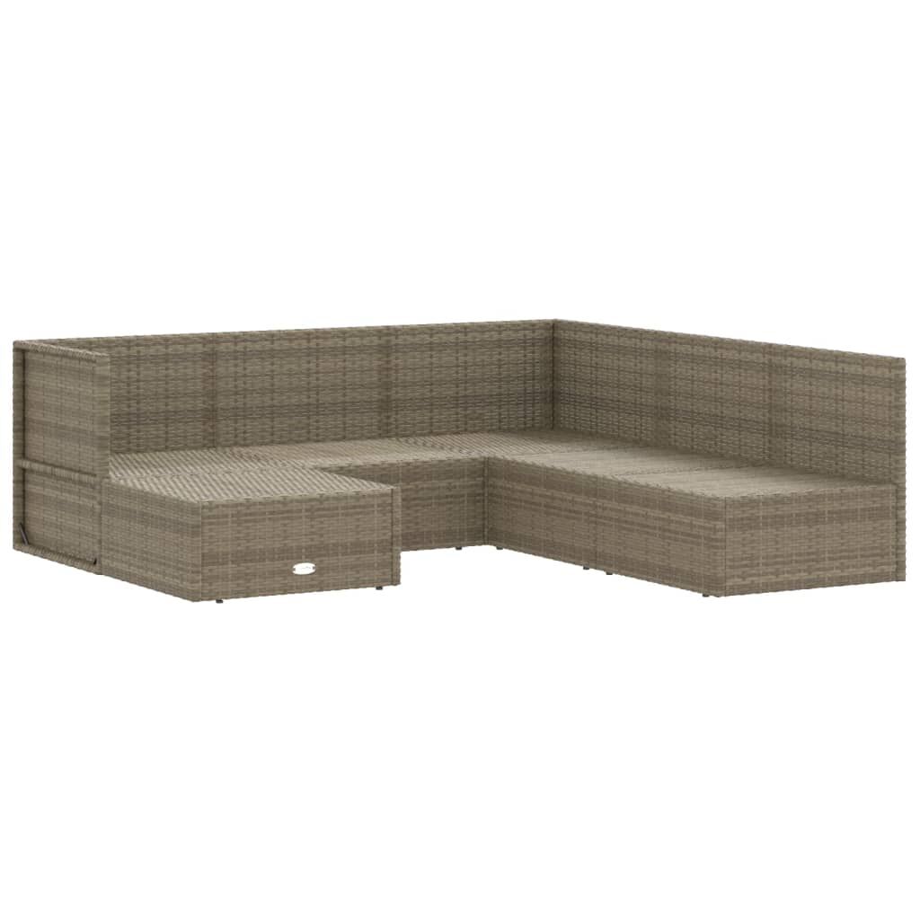 6 Piece Garden Lounge Set with Cushions Grey Poly Rattan Price