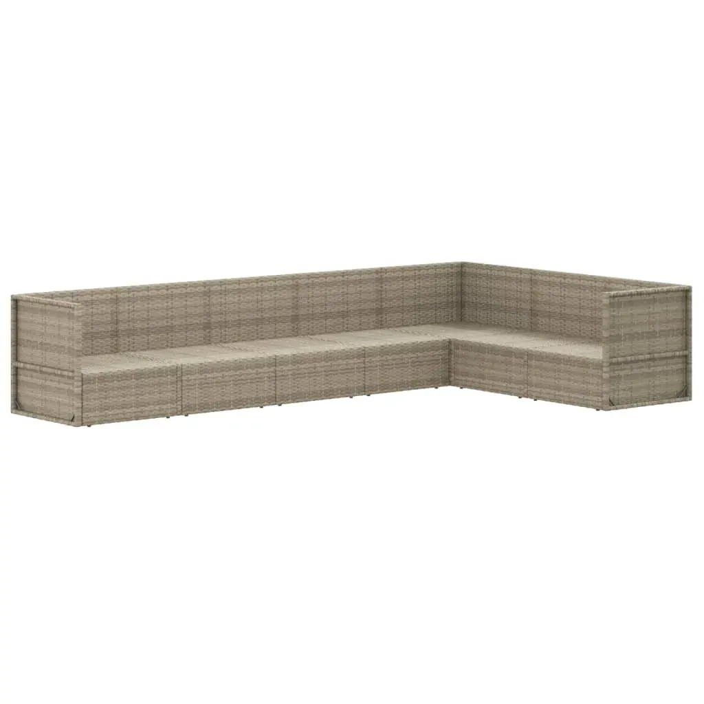 7 Piece Garden Lounge Set with Cushions Grey Poly Rattan Price