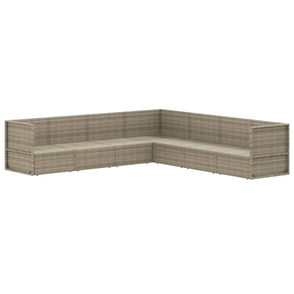 7 Piece Garden Lounge Set with Cushions Grey Poly Rattan Price
