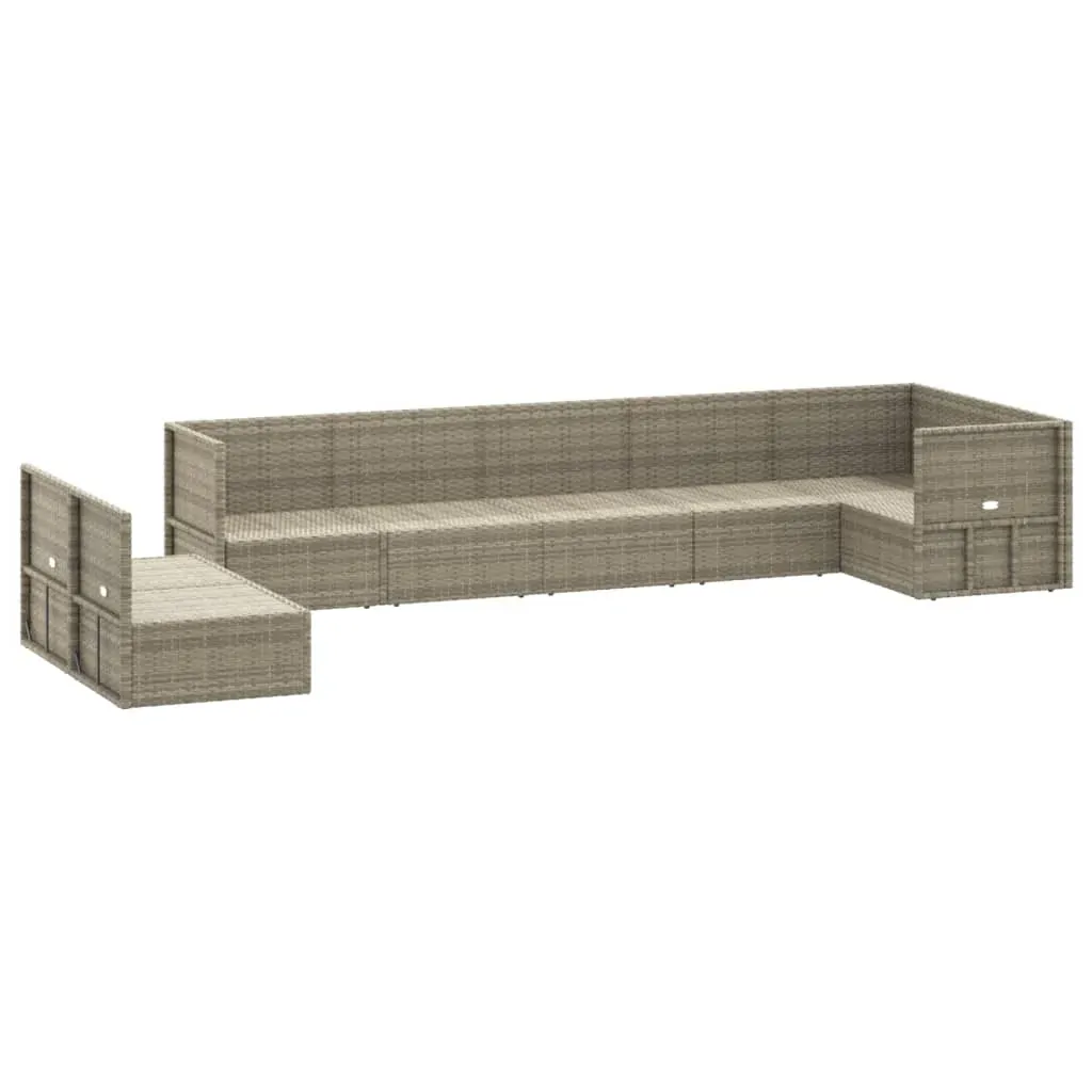 8 Piece Garden Lounge Set with Cushions Grey Poly Rattan Price