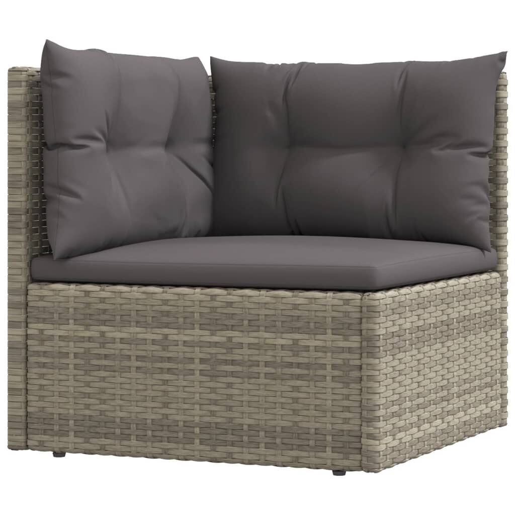 8 Piece Garden Lounge Set with Cushions Grey Poly Rattan Price