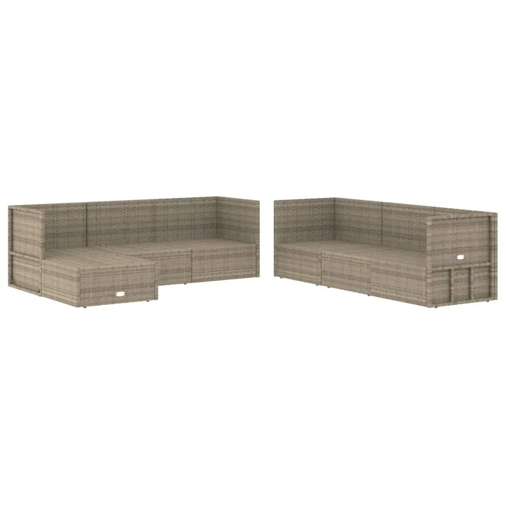 7 Piece Garden Lounge Set with Cushions Grey Poly Rattan Price