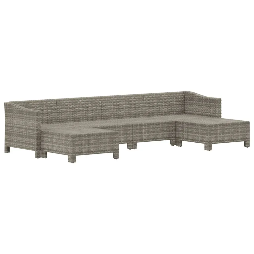 6 Piece Garden Lounge Set with Cushions Grey Poly Rattan Price