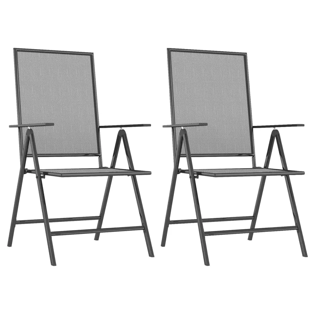 3 Piece Garden Dining Set Anthracite Steel Price