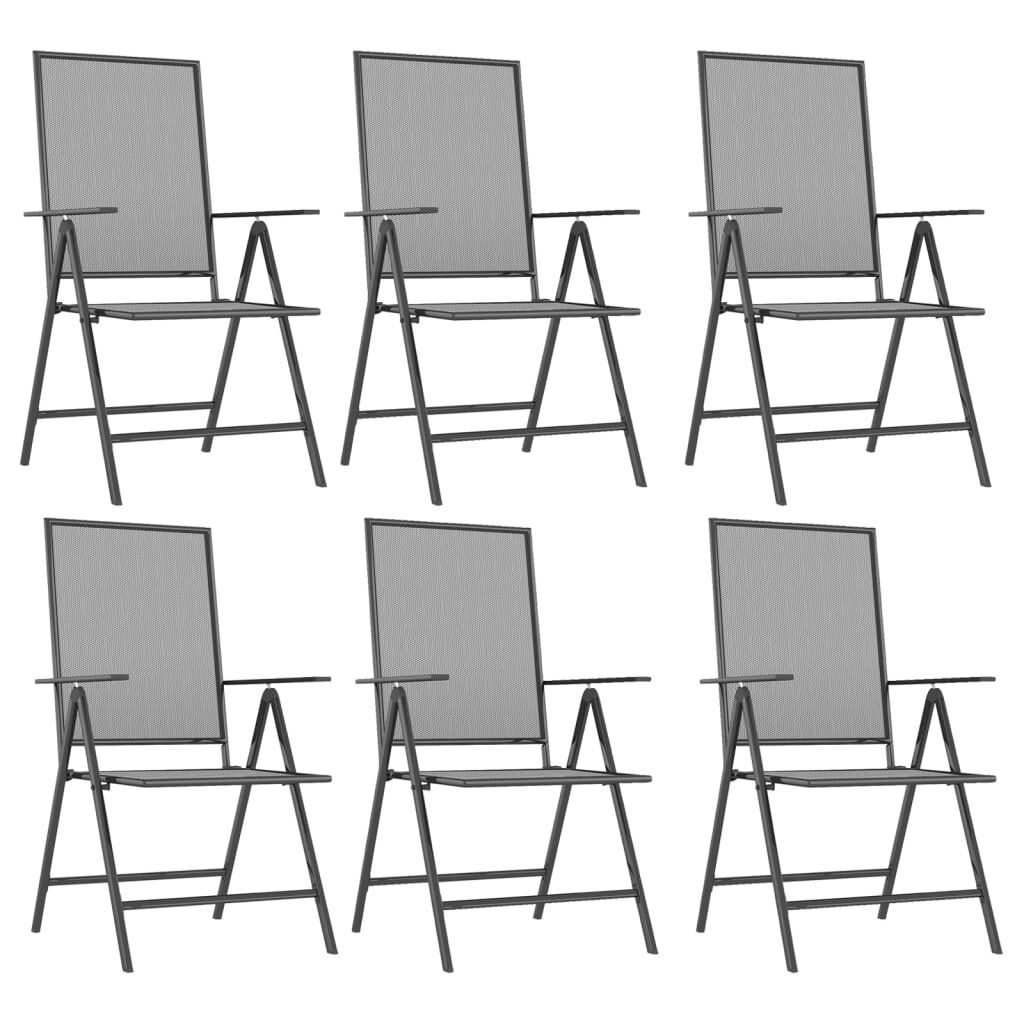 7 Piece Garden Dining Set Anthracite Steel Price