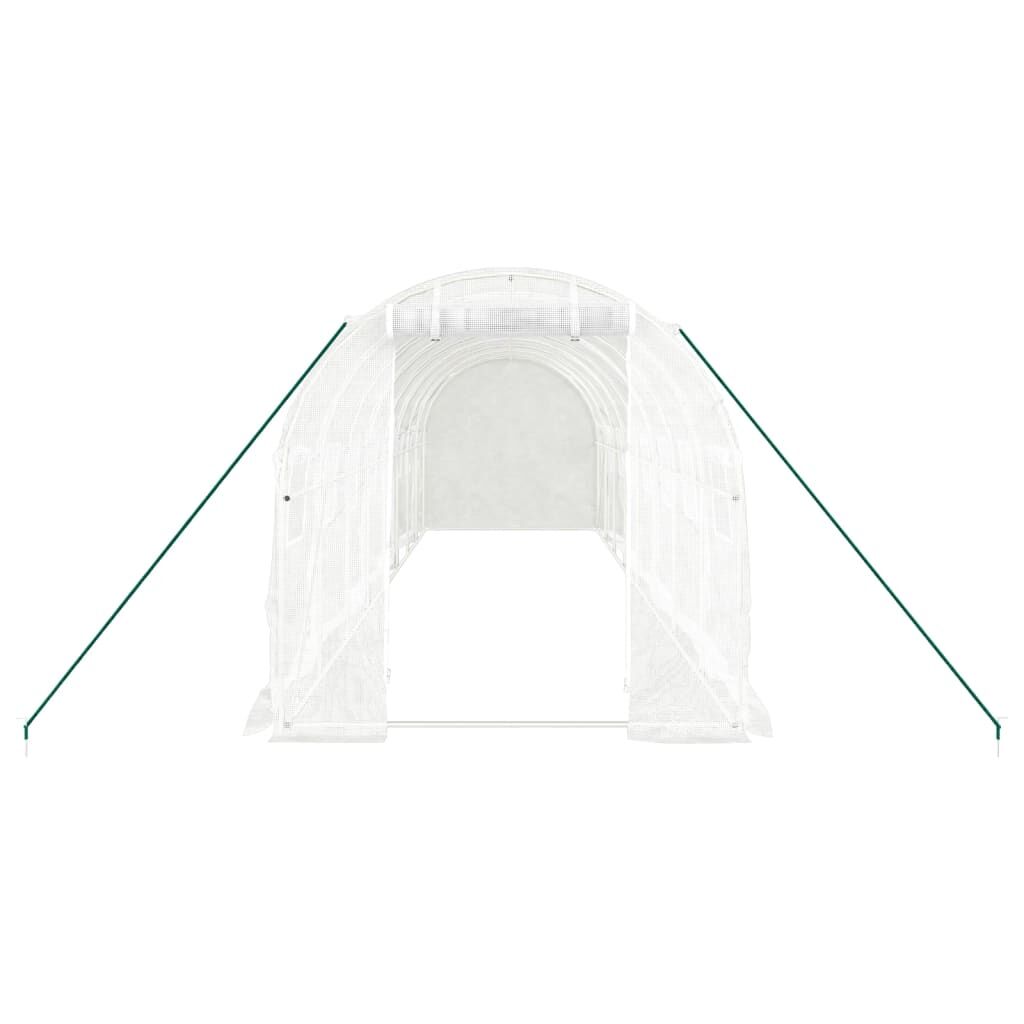 Greenhouse with Steel Frame White 16 m² 8x2x2 m Price
